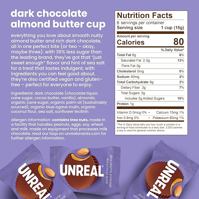 UNREAL Complete Variety Pack (6 Bag Sampler) | Less Sugar Fair Trade Non-GMO Ingredients with no Corn Syrup or Sugar Alcohols No Soy