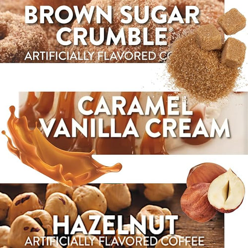 30-count K-Cup portion packs for Keurig K-Cup Brewers Variety with Green Mountain Flavors Caramel Vanilla Cream Hazelnut and Brown Sugar Crumble Packaged by Brightest Place