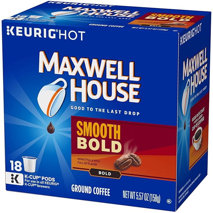 MAXWELL HOUSE Smooth Bold K-CUP Pods Coffee 18 Count
