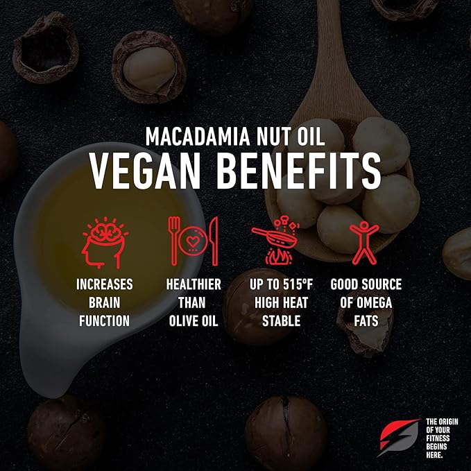 Vegan Cooking Cold-Pressed Australian Macadamia Nut Oil 100% Natural Plant Based Raw Mac Nut Oil for Cooking Vegan Non-GMO 16.9 Ounce Glass Bottle