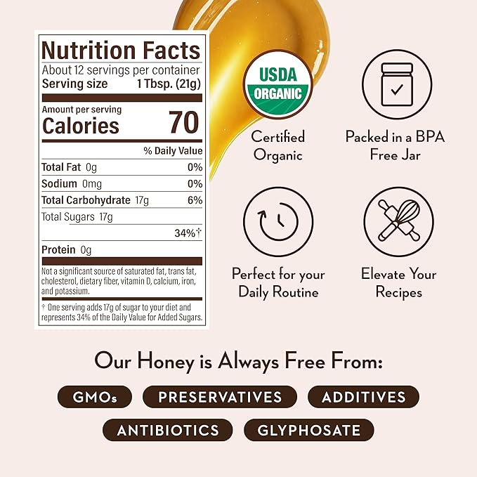 Wedderspoon Organic Raw Manuka Honey 50+ MGO 8.8 Oz Unpasteurized New Zealand Honey Non-GMO BPA-Free Jar Superfood &amp Natural Wellness Support