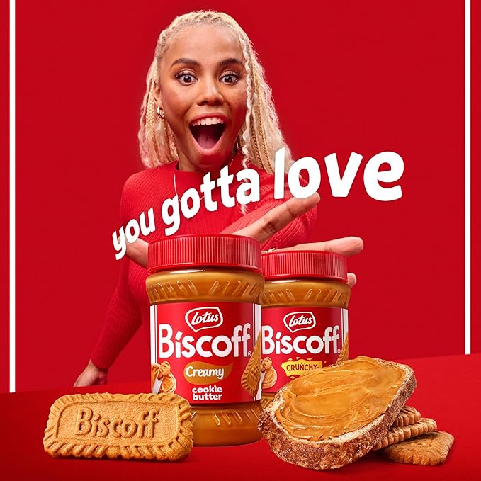 Lotus Biscoff CRUNCHY Cookie Butter Spread non GMO + Vegan 13.4 Oz Jar (Pack of 8)