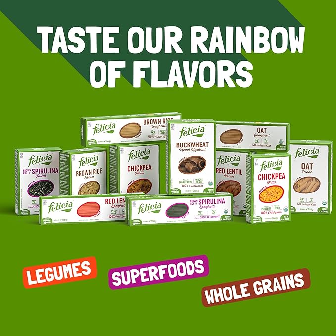 Felicia Gluten Free Pasta Oat Penne Organic Whole Grain Noodles Made With 51% Whole Oat and Brown Rice Natural Fiber Ingredients Designed in Italy Plant Based Non GMO 12 Oz 6 Boxes