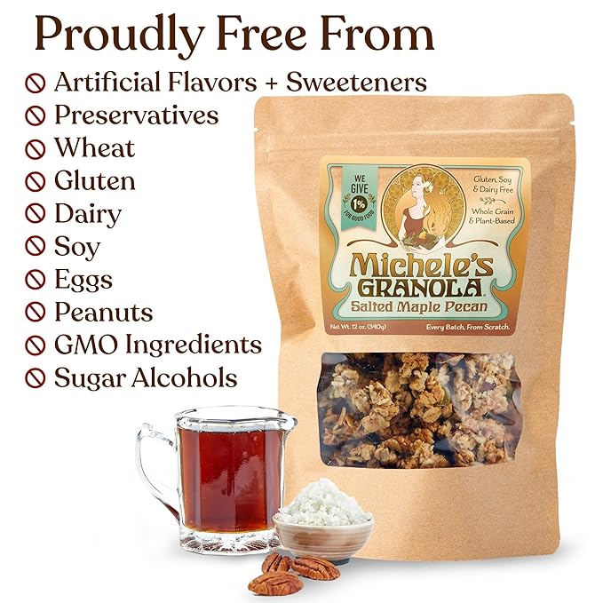 Michele's Granola Salted Maple Pecan Gluten-Free &amp Non-GMO 12 Ounce Pack of 6