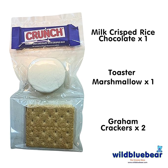 WBB | SMORES KIT STRIP | Individually packaged set : Graham Crackers Marshmallow Chocolate | Make delicious smores (25 sets) (25 units Milk Crispy)