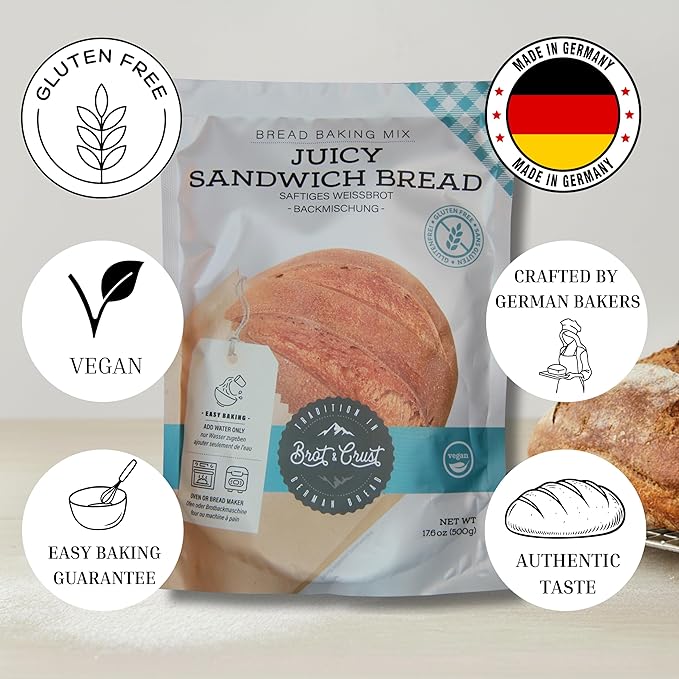Brot &amp Crust Gluten Free Bread Mixes | 5 Piece Value Pack | Vegan &amp Gluten Free Flour Mix | Made in Germany | Oven &amp Bread Machine
