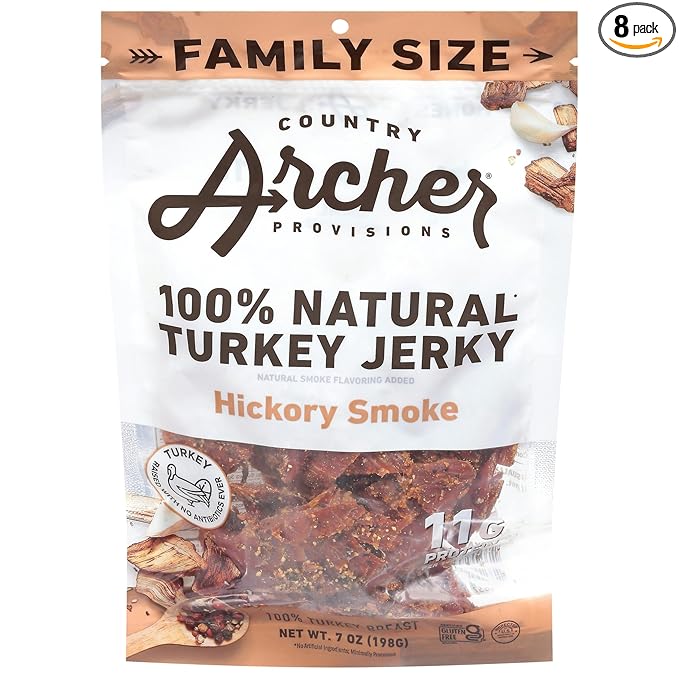 Generic C.ountry Archer Hickory Smoked Turkey Jerky 7OZ Pack of 8
