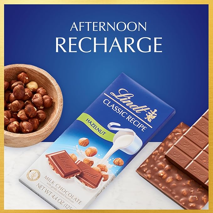Lindt CLASSIC RECIPE Hazelnut Milk Chocolate Candy Bar Milk Chocolate 4.4 oz.