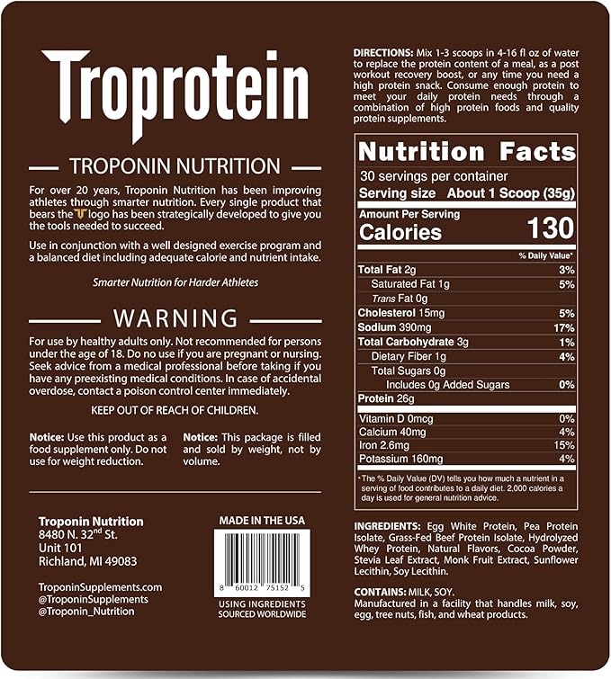 Troponin Nutrition Troprotein Protein Powder