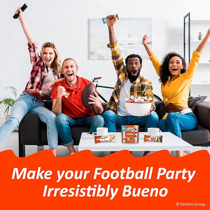 Kinder Bueno Dark Chocolate Bars with Creamy Hazelnut Filling Bulk 30 Count Chocolate Candy Bars for Game Day Football Party Supplies Snacks for Adults 2 Per Pack 1.5 oz Per Pack