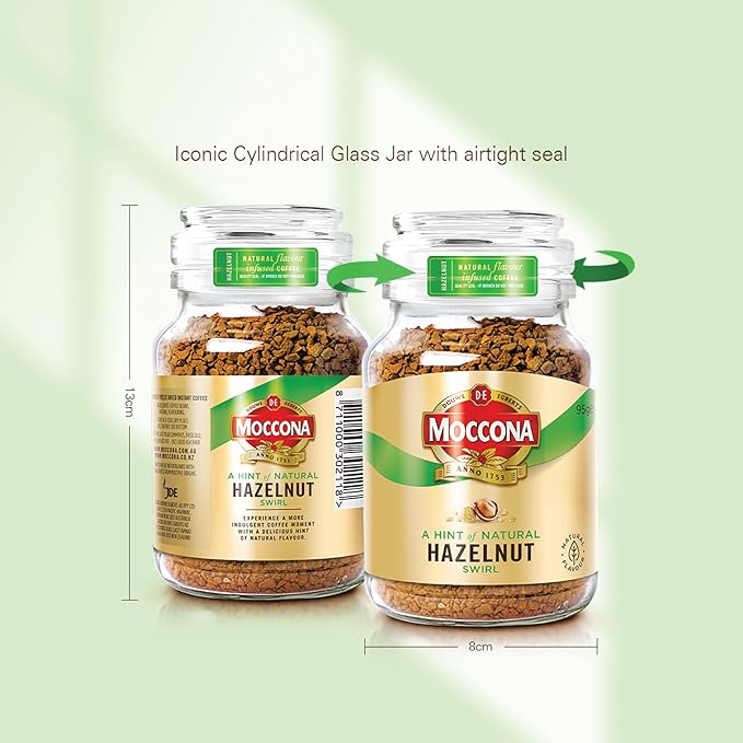 Moccona Freeze-Dried Instant Coffee 95 Grams (Imported from Australia) (Hazelnut)
