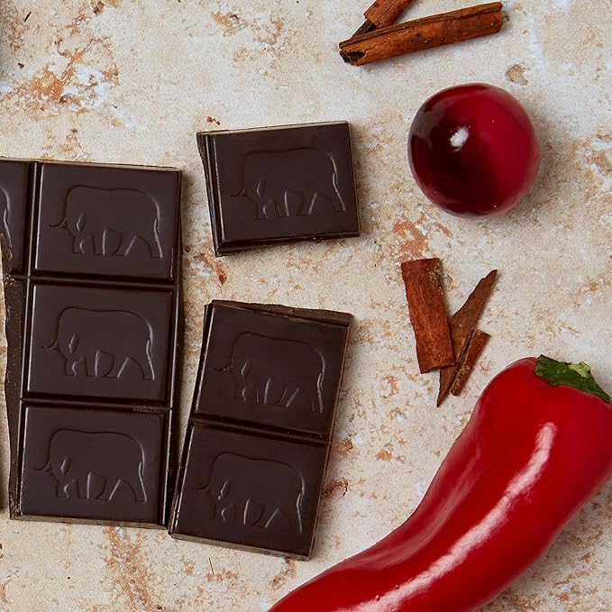 Endangered Species Natural Dark Chocolate Bar with Cinnamon Cayenne and Cherries 3 Ounce - 12 per case.