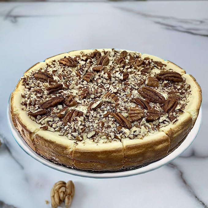 ANDY ANAND CHOCOLATIER Caramel Walnut Cheesecake 9 Inch 2 lb Gourmet Bakery Dessert – Freshly Baked New York Style Cheesecake with Rich Caramel and Crunchy Walnuts