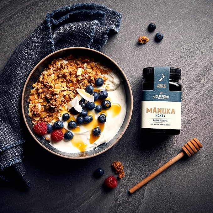 Gold Fern Honey - Raw New Zealand Manuka Honey | 1.1lb Monofloral MGO 200+ | Pure Natural Unpasteurized and Unfiltered Superfood Honey Traceable from Hive to Hand.