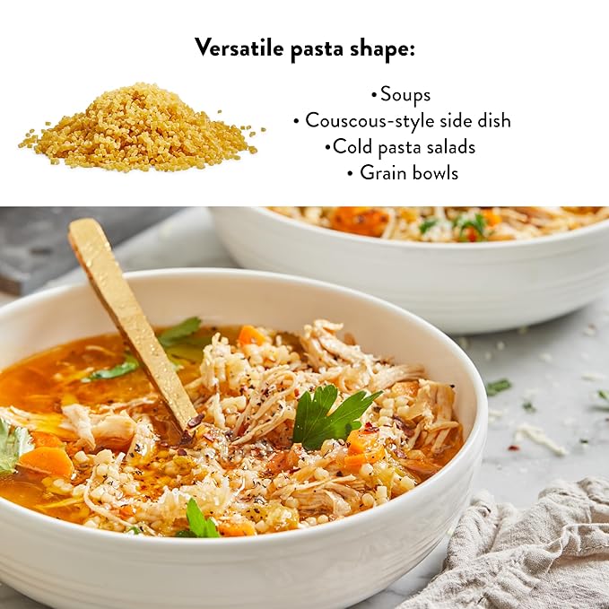 DeLallo Acini di Pepe Pasta Pastina Pasta Made in Italy Made with Only 100% Durum Wheat Semolina Flour Non-Enriched All Natural Bronze Cut Kosher Non-GMO 1 Pound Bag (4 Pack)