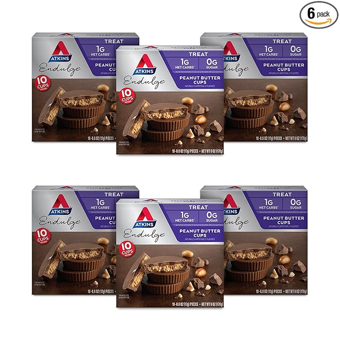 Atkins Endulge Peanut Butter Cups Dessert Favorite Low Carb 0g Sugar 60 Count