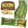 FitnesSHOCK Protein Bars – Pistachio &amp Dark Chocolate – Low Sugar Protein Snack (1g Total Sugar) – Dessert Alternative – 12 Count – 180 Calories – 12x50g