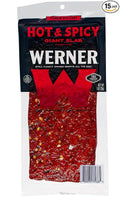 Werner Beef Jerky Slab Pack of 15-1 Ounce Individually Wrapped Meat Snacks (Hot &amp Spicy)