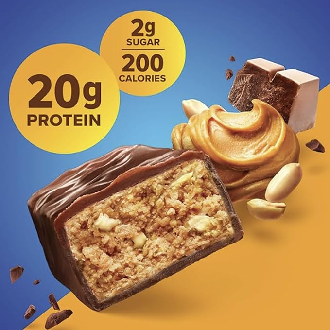 High Protein Bar Variety Pack – 11 Count (5 Peanut Butter 3 Chocolate Deluxe 3 Peanut Caramel) – Low Sugar Gluten-Free Keto Friendly 20g Protein Energy Snack Bars