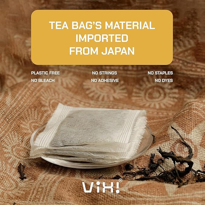 VIXI Jasmine Green Tea Bags 150 Counts Vietnam's Mountain Tea Flavored Aroma Tagless Sugar Free 100% Natural from Ancient Tea Tree for Hot and Cold Brew