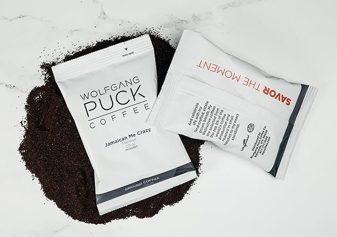 Wolfgang Puck Coffee Ground Flavored Coffee single Jamaica Me Crazy 2 Ounce (Pack of 18)