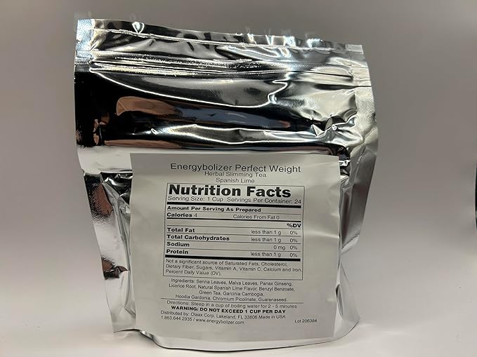 Energybolizer Perfect Weight Herbal Tea (24 Bags)| Natural Energy Booster for Women and Men | Increase Energy Improve Digestion (Spanish Lime)