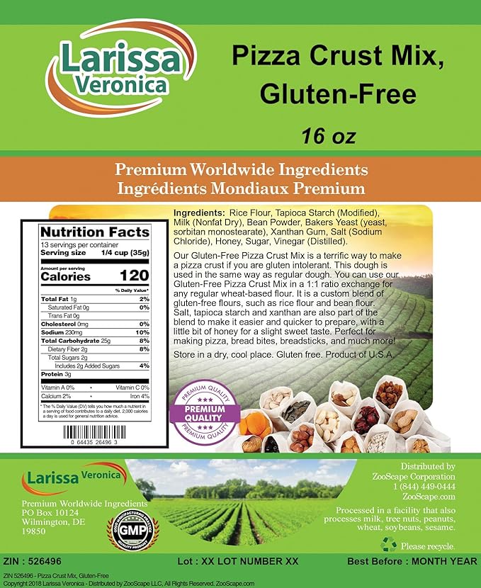 Pizza Crust Mix Gluten-Free (16 oz ZIN: 526496) - 3 Pack