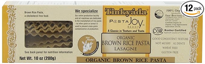 Tinkyada Organic Brown Rice Pasta Lasagne 10 Ounce (Pack of 12)