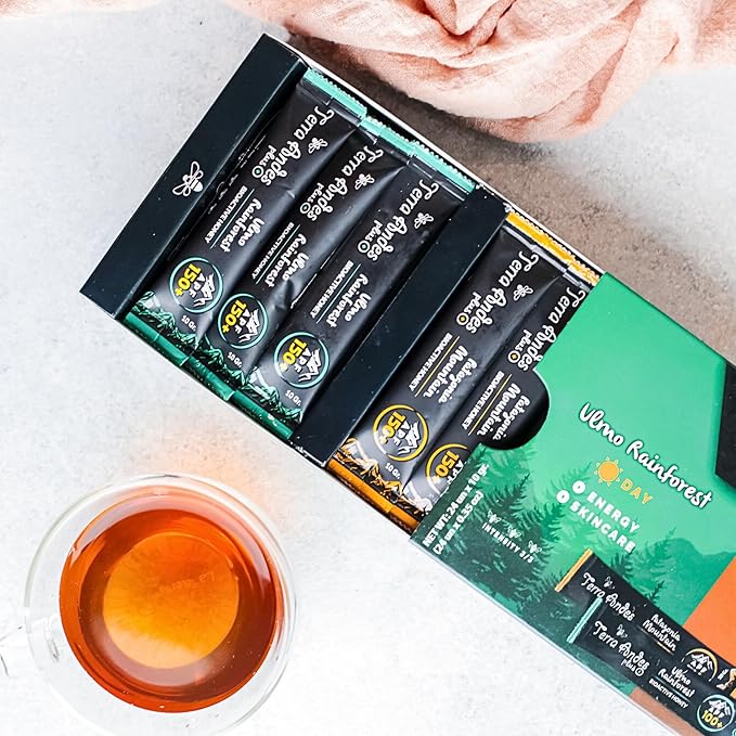 Organic Raw Honey Sachets 24 units by Terra Andes Plus - Ideal for Travel Sports Superfood Snacks and On-the-Go Daily Wellness - Ulmo Rainforest / Patagonia Mountain APF 150 - raw honey organic unfi
