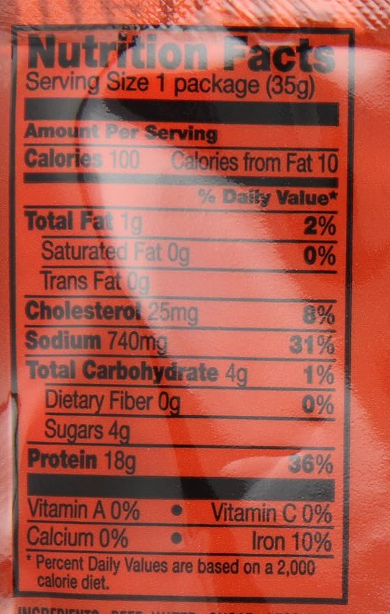 Jack Link's Beef Jerky 100 Calorie Pack Original 1.25-Ounce Bags (Pack of 12)