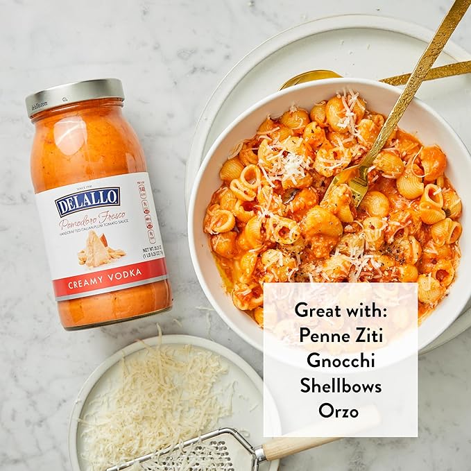 DeLallo Creamy Vodka Sauce (6-Pack) Pomodoro Fresco Made with Parmesan and Pecorino Romano Cheeses Tangy Sweet Tomato Flavor Gluten Free All Natural