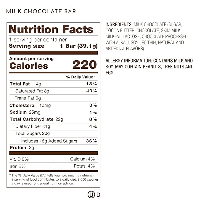 Ethel M Chocolates Premium Milk Chocolate Bars Individually Wrapped Chocolate Candy Bars for Gifting Holidays &amp Everyday Indulgence (24 Pieces)