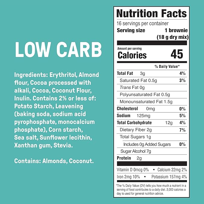 Carbonaut Low Carb Brownie Mix | Keto-Certified &amp Non-GMO Low Carb Flour | Perfect for Making Low Calorie Diet-Friendly Brownies | Only 3g of Carbs Per Serving 10 oz. (Pack of 6)