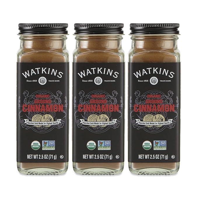 Watkins Gourmet Organic Spice Jar Ground Cinnamon 2.5 Ounce Jar 3 Count