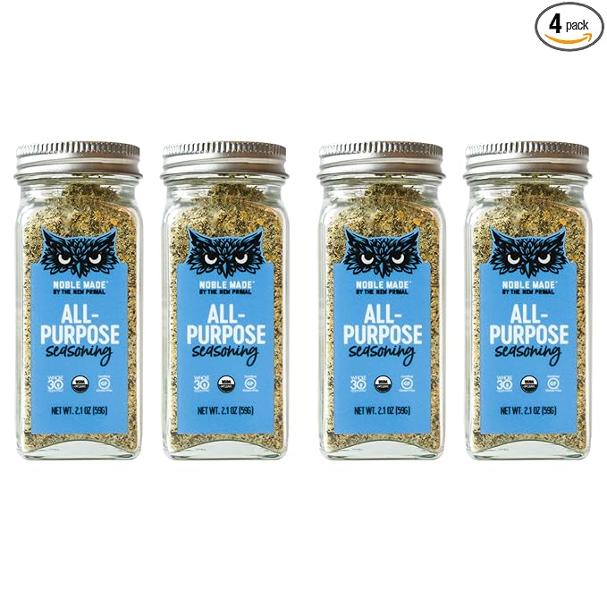 The New Primal Noble Made by Seasoning Versatile Spice &amp Dry Rub USDA Organic Whole30 Gluten-Free Paleo &amp Keto Friendly All Purpose 4 Count