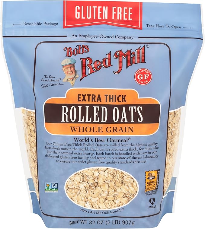 Bob's Red Mill Gluten Free Extra Thick Rolled Oats 32-ounce (Pack of 4)