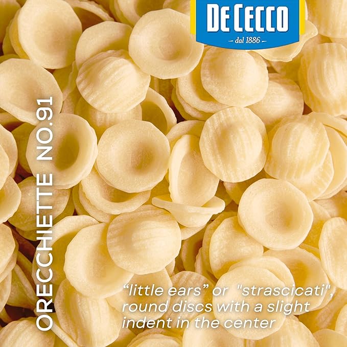De Cecco Orecchiette No. 91 Pasta 16 Oz (Pack of 12) Authentic Slow Dried Made with Durum Wheat Versatile Pasta for Sauces &amp Recipes Made in Italy