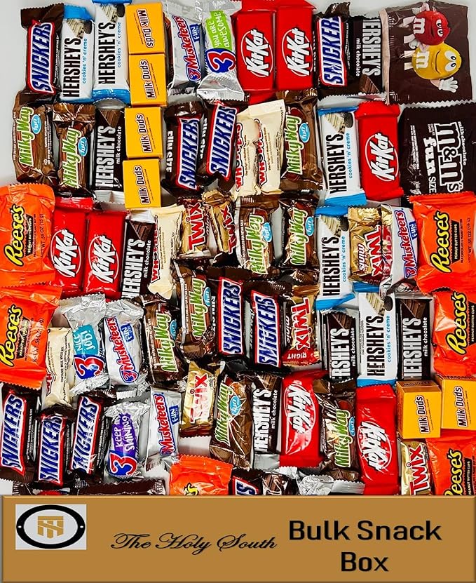 The Holy South 4 LB Bulk Chocolate Candy Variety Pack | Assorted Mix for Office Snacks Movie Night Parties &amp Treats | Family Size Value Bag | Mixed Chocolate Milk Chocolate Dark Chocolate! (4