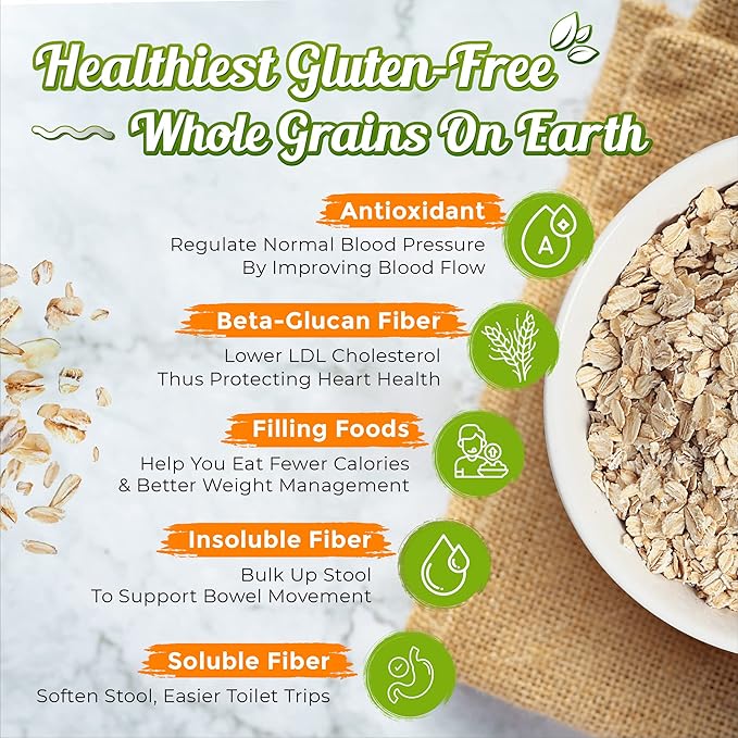 Country Farm USDA Organic Instant Oats 500g. High Antioxidant Helps Build Immunity for Seniors. Ready-To-Eat in 5 Minutes. Great For Daily Breakfast. 10 Packs.