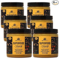 HONEY FEAST 12 Ounce (Pack of 6) Flower Powered Raw Superfood Honey with Royal Jelly Bee Pollen Bee Propolis Cold packed and hand poured in Florida USA