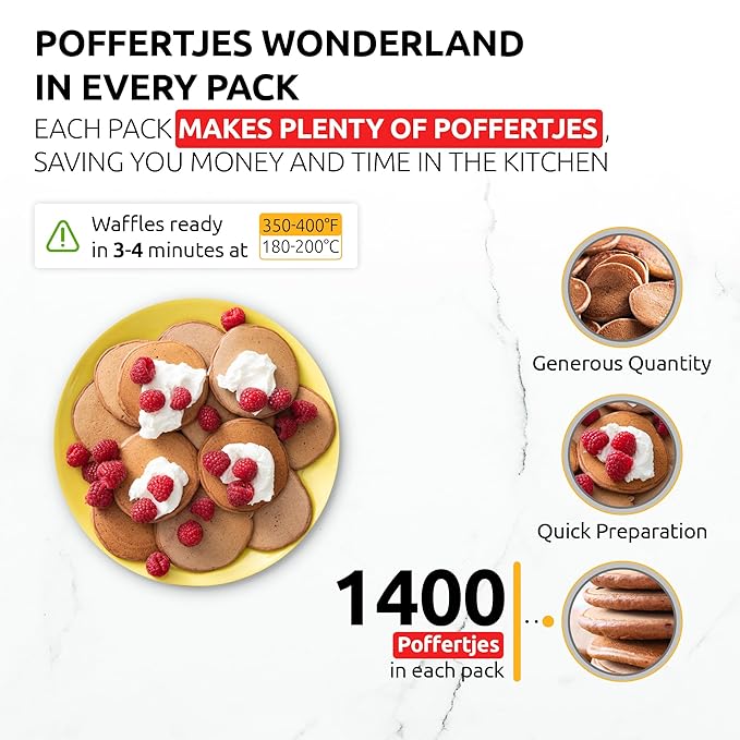 OldSoul Poffertjes Batter Mix | GLUTEN FREE | Chocolate Dough Mix | 10 Lbs | 1400 Mini Dutch Pancakes (10 Lbs Gluten Free)