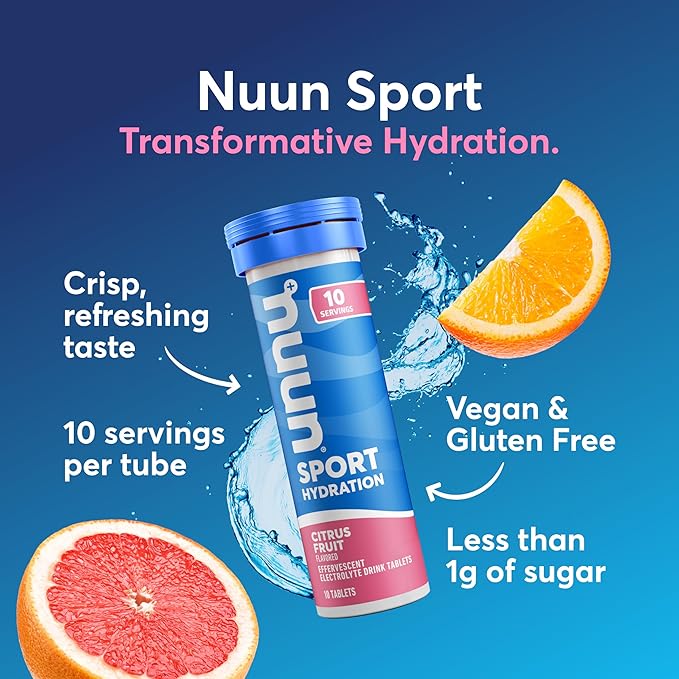 Nuun Sport Electrolyte Tablets with Magnesium Calcium Potassium Chloride &amp Sodium Gluten Free &amp Vegan Mixed Flavor 4 Pack (40 Servings Total)