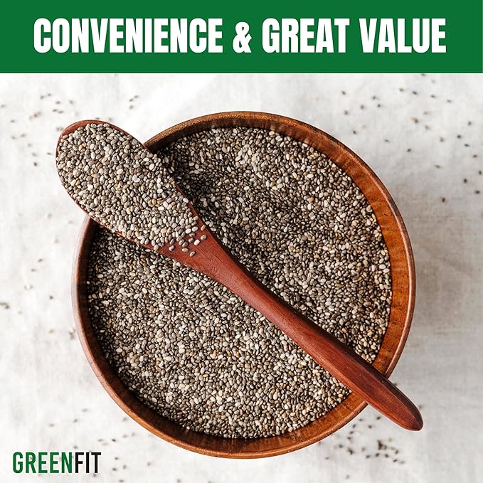 Greenfit Organic Premium Bulk Chia Seeds (10Lbs Bag) | A+ Grade Chia | Nutrient-Packed Superfood | Non-GMO | Gluten-Free Chia Seeds Bulk | Vegan