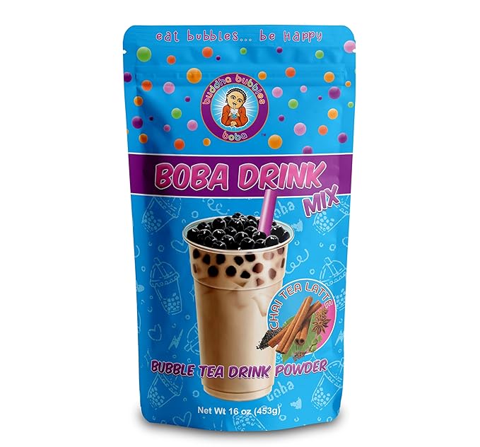 Chai Tea Latte Boba/Bubble Tea Powder By Buddha Bubbles Boba 1 Pound (16 Ounces) | (453 Grams)