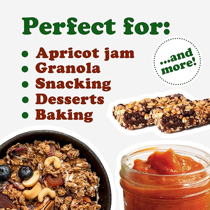 Food to Live Organic Dried Apricots 3 Pounds — Non-GMO Kosher Unsulfured Raw Vegan Bulk