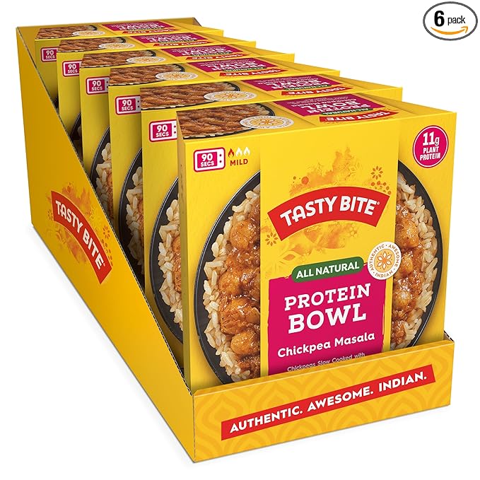 Tasty Bite Indian Style Chickpeas &amp Rice Bowl 8.8 Ounce Pack of 6 Ready to Eat Organic Brown Rice Microwaveable Vegan