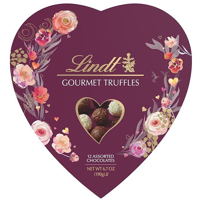 Lindt Valentine's Gourmet Truffles Assorted Chocolate Candy Heart 6.7 oz.