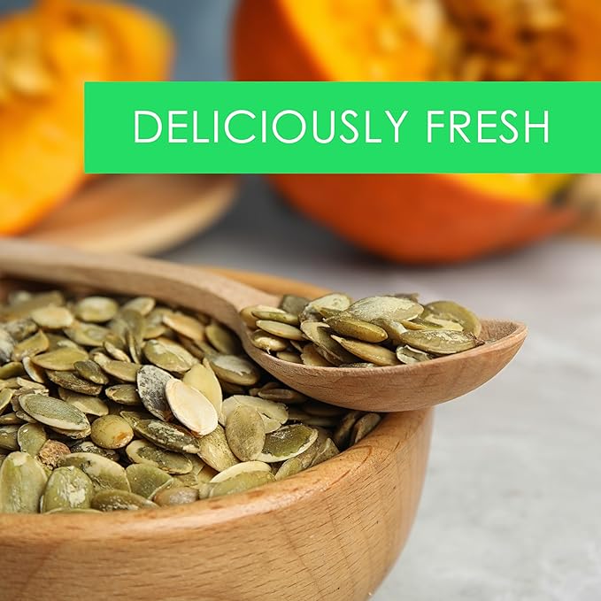 Pumpkin Seeds Pepitas 2 Pounds Roasted &amp Unsalted | Gluten-Free Vegan Superfood | High-Protein Keto-Friendly Snack | Resealable Bag for Freshness | Ideal for Salads Baking &amp Cooking | Jaybe