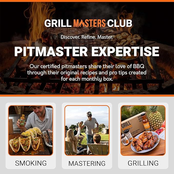 Grill Masters Club The Grate Tailgate BBQ Box | Premium BBQ Spices Sauces and Seasoning for the Ultimate Grill Master | Essential for Cooking Grilling and Smoking | Perfect Grill Gift for Men &amp