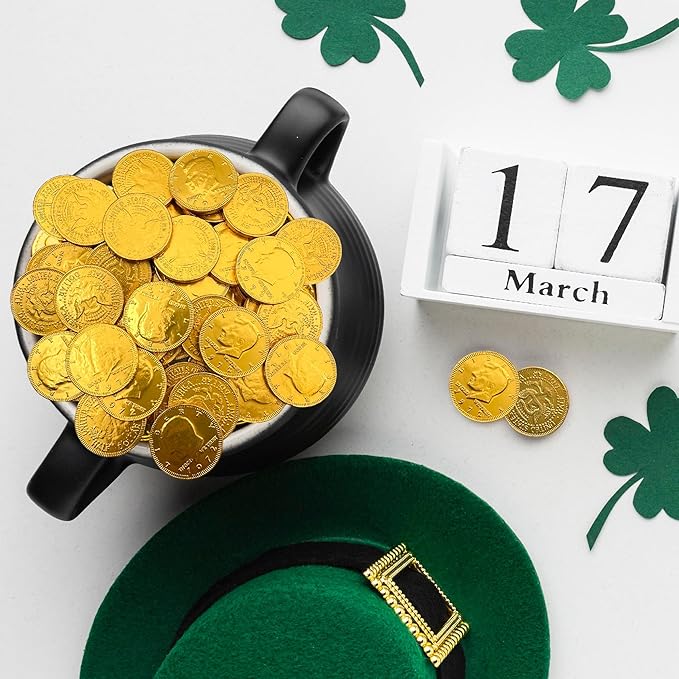 Chocolate Coins | 2 Pound Bag | Gold Coins Chocolate | Individually Wrapped Pirate Coin Candy | Bulk Gold Candy for Goodie Bags Parties &amp Holiday Gifts